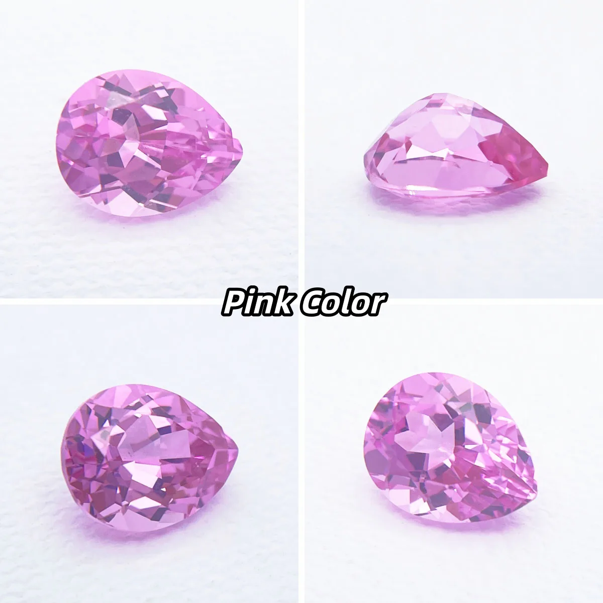 Birnenförmiger im Labor gezüchteter Saphir Sakura Pink Edelstein – Detail 16