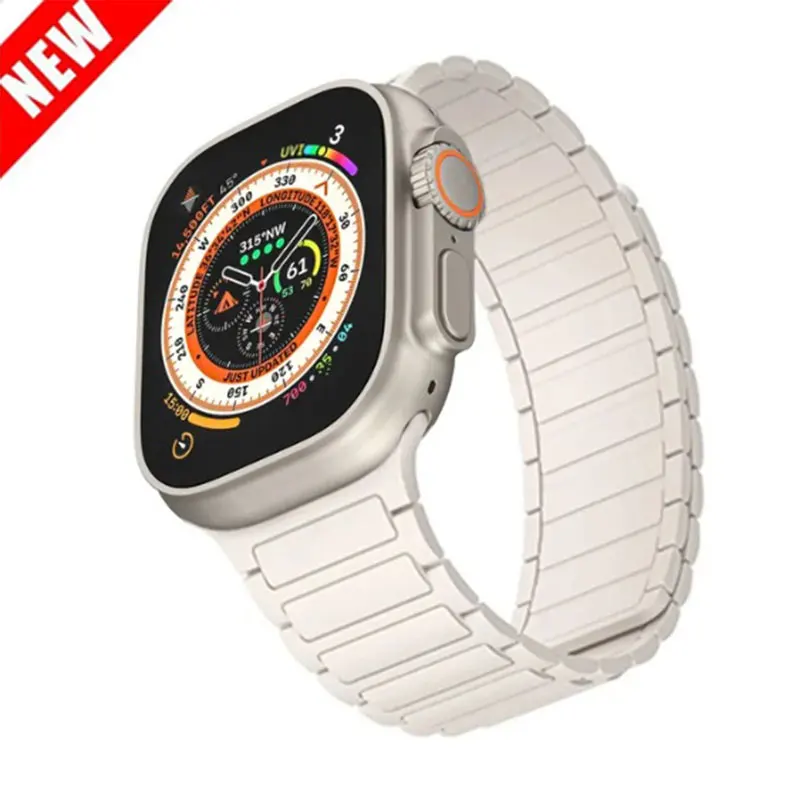 Pasek do zegarka Apple Ultra Band 49mm 44mm 40mm 45mm 38mm 41mm 42mm magnetyczna silikonowa bransoletka Correa seria iWatch 9 8 7 6 Se 2