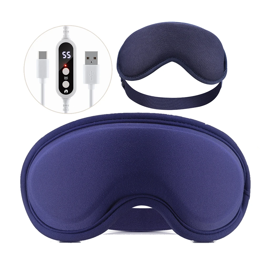 Electric 3D Sleeping Eye Mask 5/3 Hot Compress & 6 Vibration Eye Care Massager Shading Office Travel Relieve Fatigue Dry Eyemask