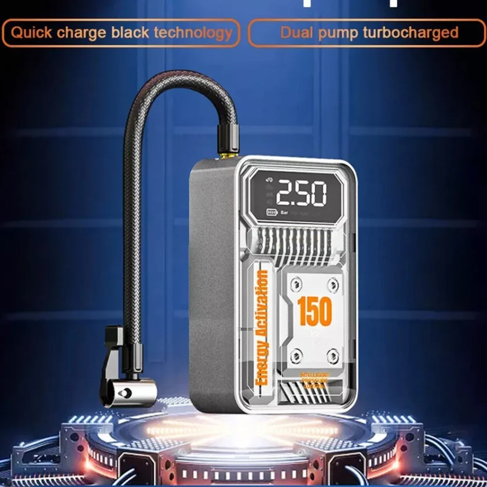 

USB воздушный компрессор, насос, беспроводной автомобильный электрический насос для накачивания шин для мотоциклов, велосипедов, мяч, портативный цифровой насос для накачивания шин