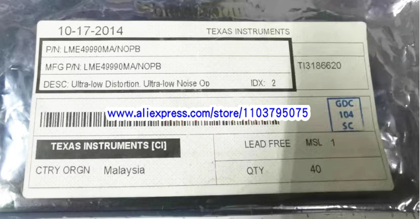 1 unids/lote Original LME49990 LME49990MA/NOPB LME49990MA L49990MA L49990 MA SOP-8100 % nuevo y genuino