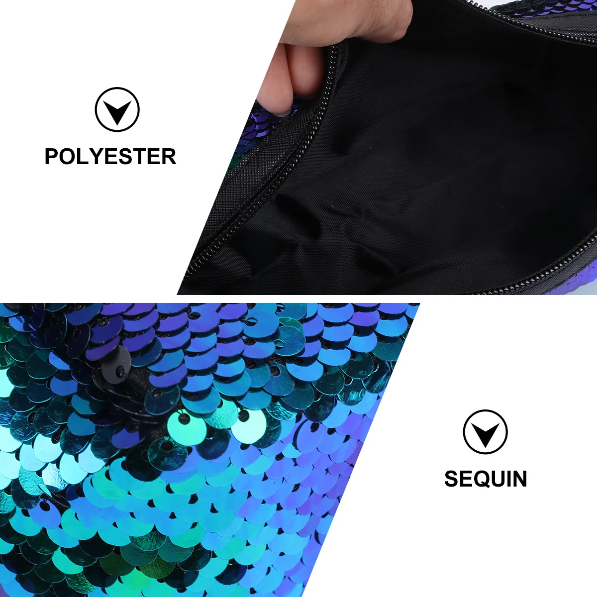 

1Pcs Sequin Pencil Pouch Mermaid Style Large Capacity Stationery Storage Glitter Zipper Makeup Case
