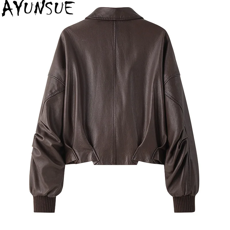 AYUNSUE veste en cuir véritable femmes printemps automne vêtements 100% peau De mouton femmes manteaux 2025 tannage végétal Jaqueta De Couro