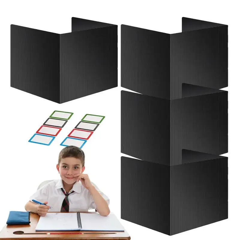 

4pcs Classroom Privacy Shield For Student Desks Reusable Desk Divider Folder Study Carrel Sneeze Testing Guard