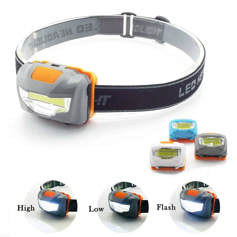 Mini COB LED Headlamp Flashlight - Powerful AAA Headlight for Camping