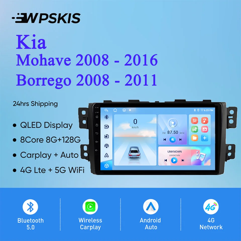 

Android 14 128G For Kia Mohave 2008 - 2016 Borrego 2008 - 2011 Auto Radio Stereo Video Multimedia Player GPS Navi HU 4G Lte WiFi