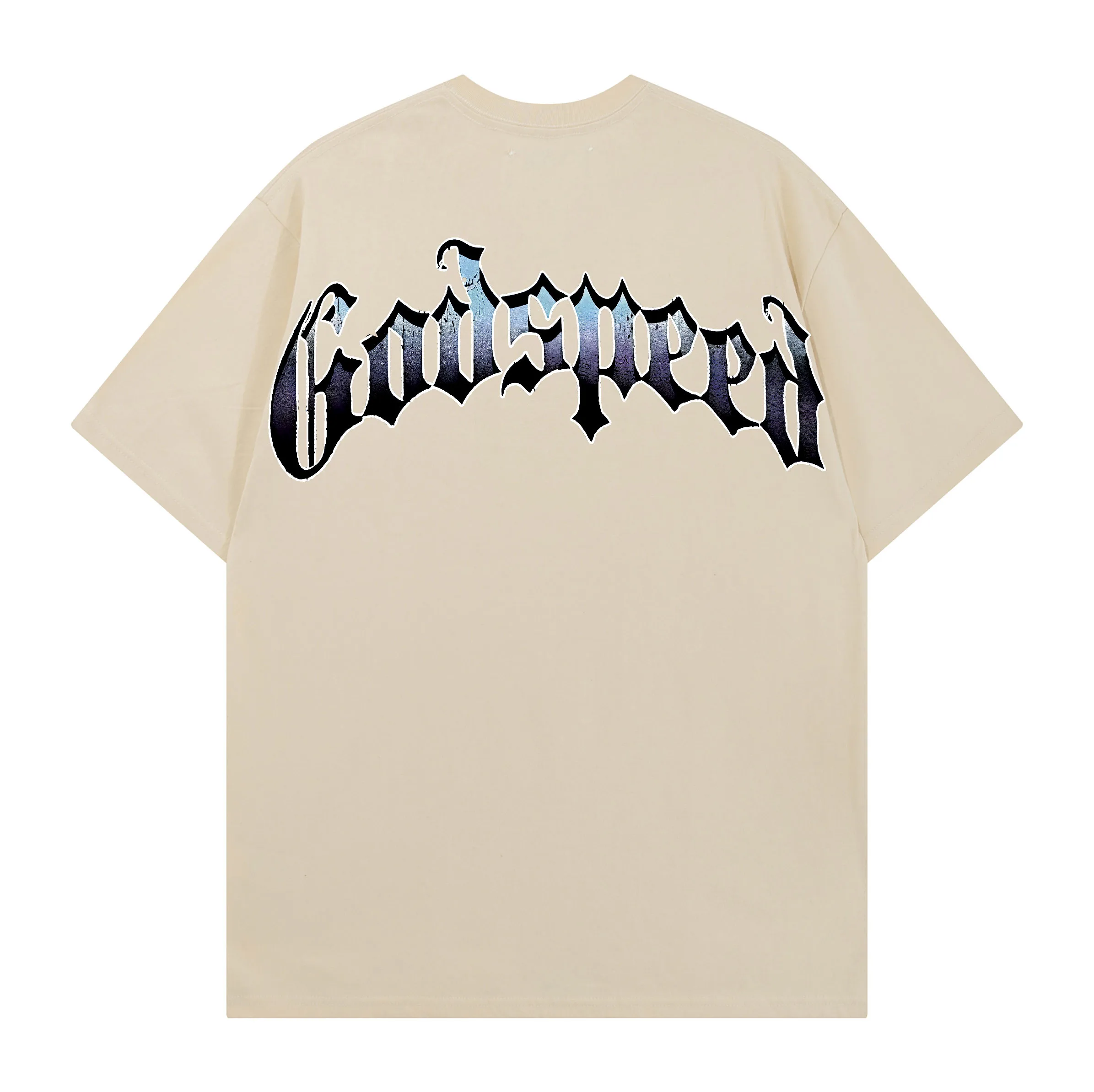 Godspeed Trendy Skull Print Rock T-Shirt Heavyweight Double Thread Cotton Short Sleeve Pure Cotton Summer Fashion Streetwear