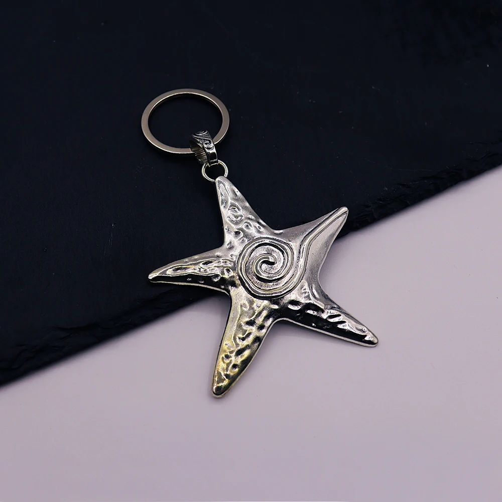 1 piece Large five pointed star keychain