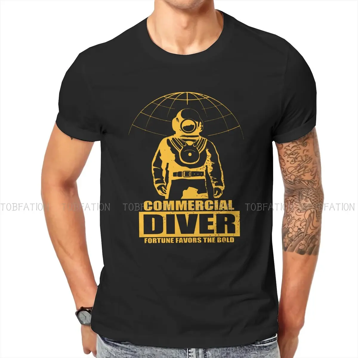 Commercial Diver Yellow Casual TShirt Dive Scuba Diving Printing Streetwear Leisure T Shirt Men Short Sleeve Unique Gift Idea