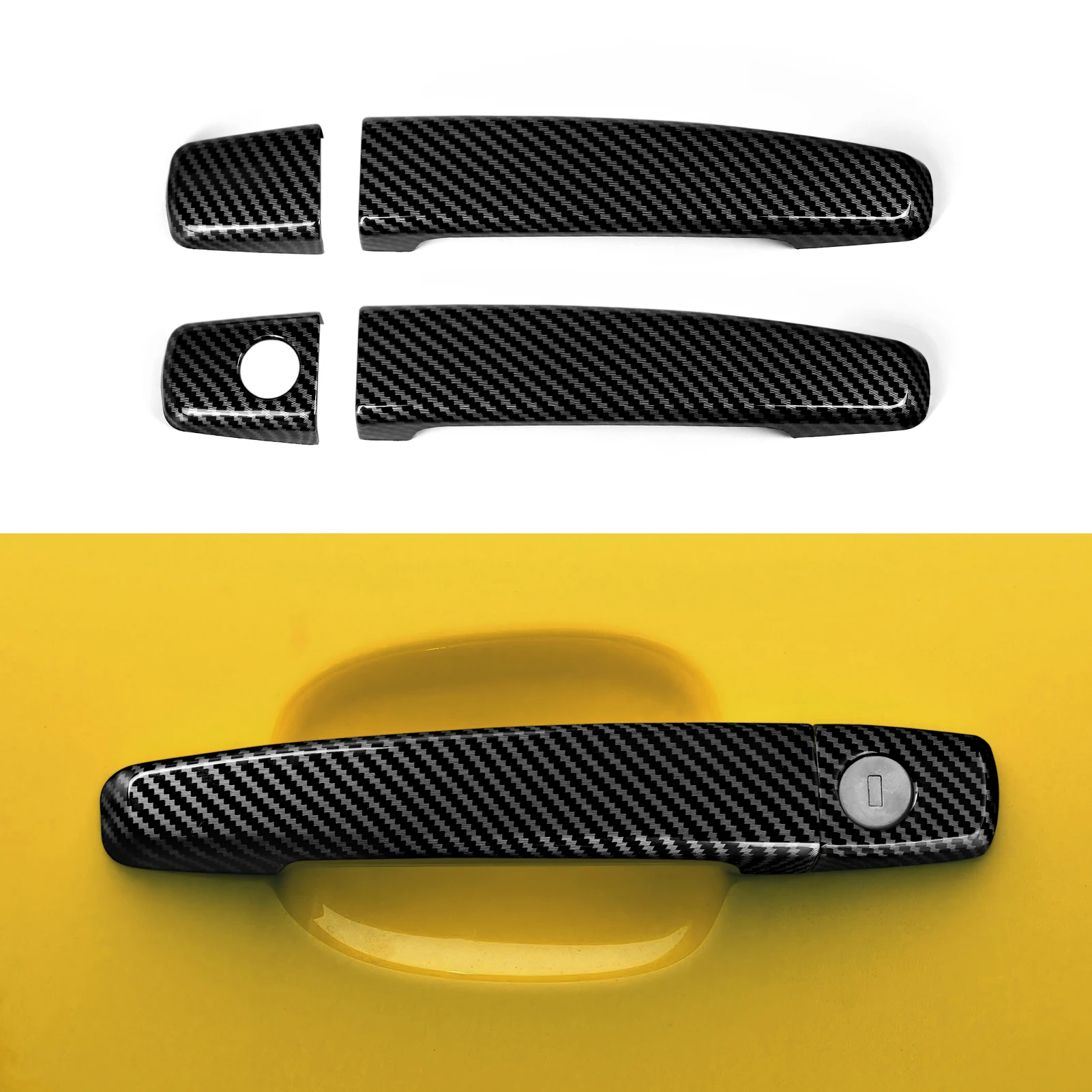ABS Car Exterior Door Handle Panel Carbon Fiber Interior Sticker For Chevrolet Camaro ZL1 2010-2015 Trim Accessories