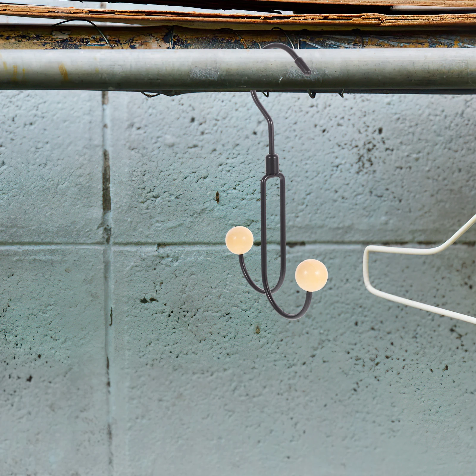 

Organizer Rotating Hook Iron Wood Wardrobe Scarf Hat Bag Hanging Holder Purse Hanger Closet Space Saver