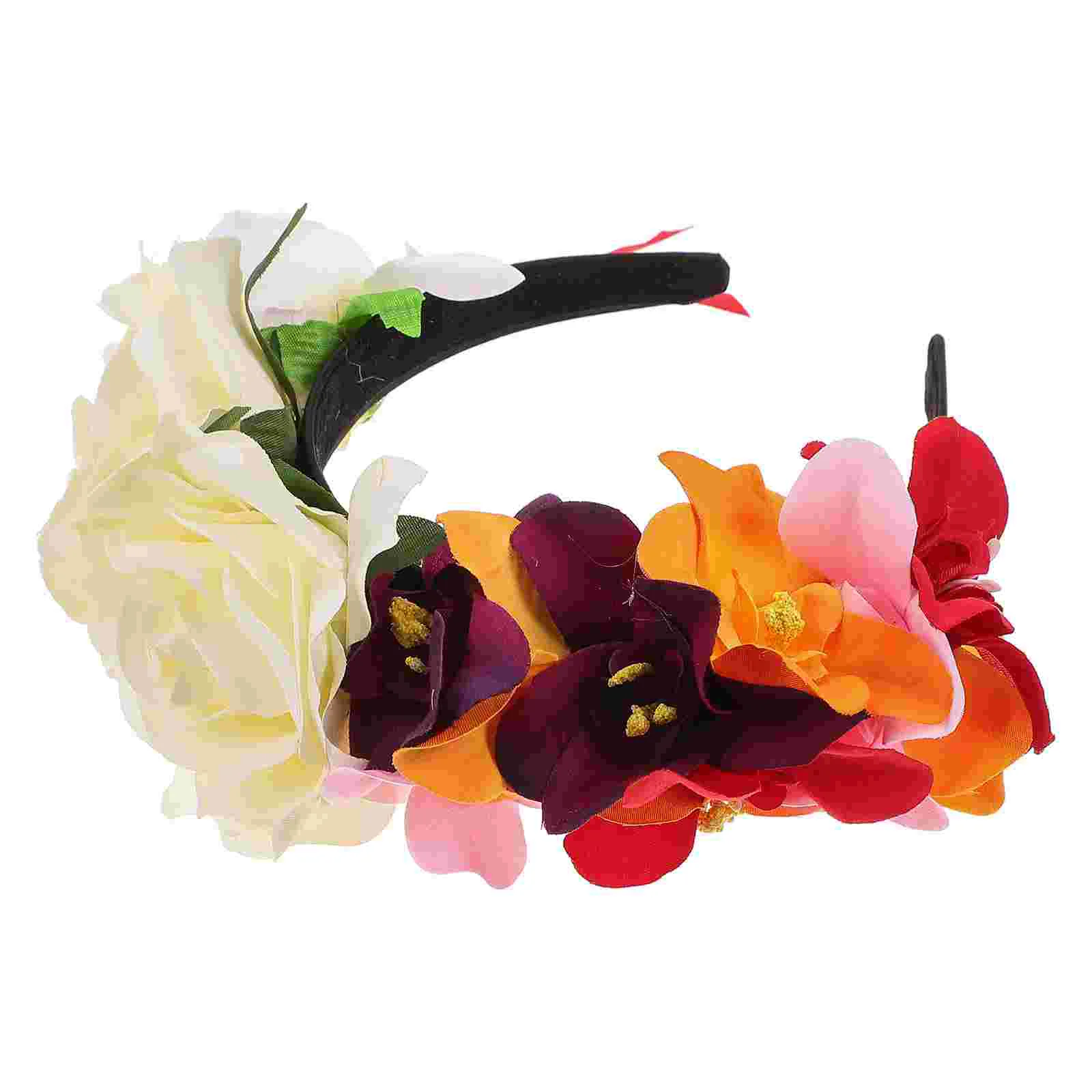 Orchid Headband Gothic Headdress European American Halloween Flower Polyester Cosplay Miss