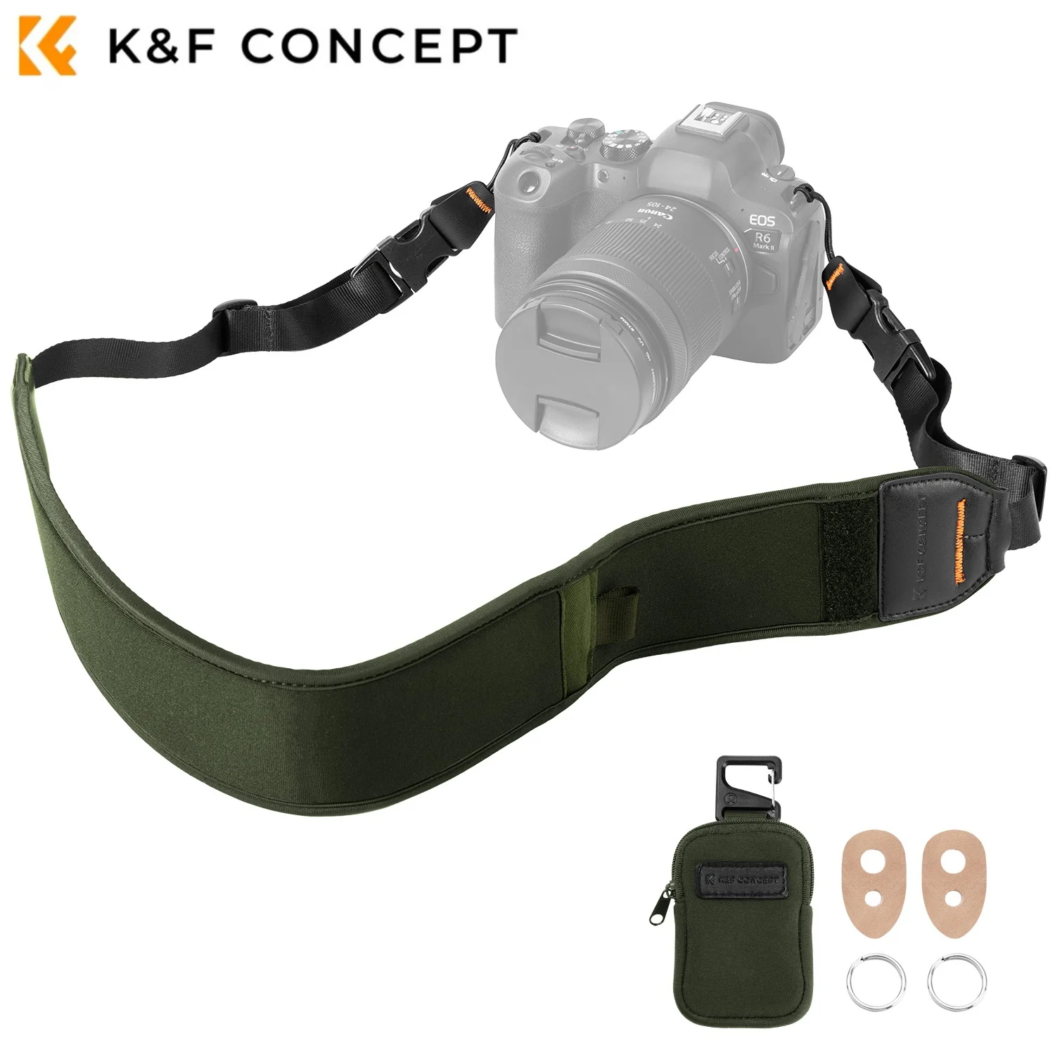 

K&F Concept Adjustable Camera Strap With Quick Release Safety Pouch For Sony Nikon Canon DSLR SLR Camera Shoulder Neck Strap