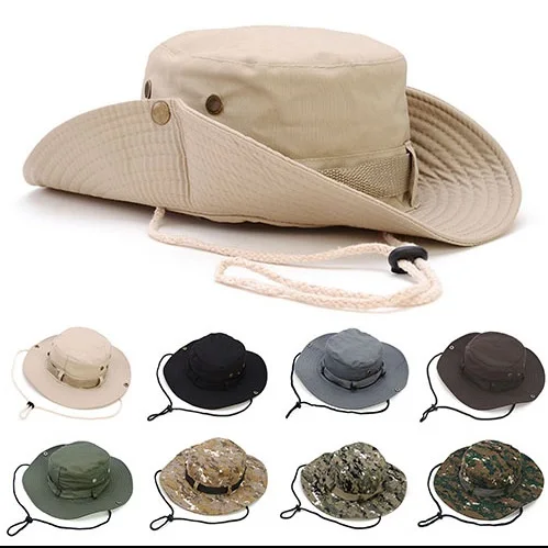 30 Colors Outdoor Sun Hat for Men Women UPF Protection Safari Cap Wide Brim Fishing Visors Bonnies Bucket Hats