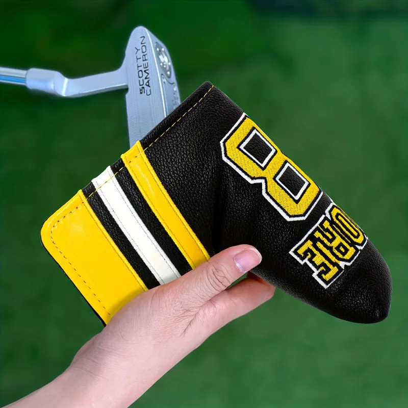 غطاء رأس نادي الجولف مقسم 18 لونًا - غطاء متين لوضع الجولف، متوفر باللونين الأبيض والأسود لحماية رأس الكرة