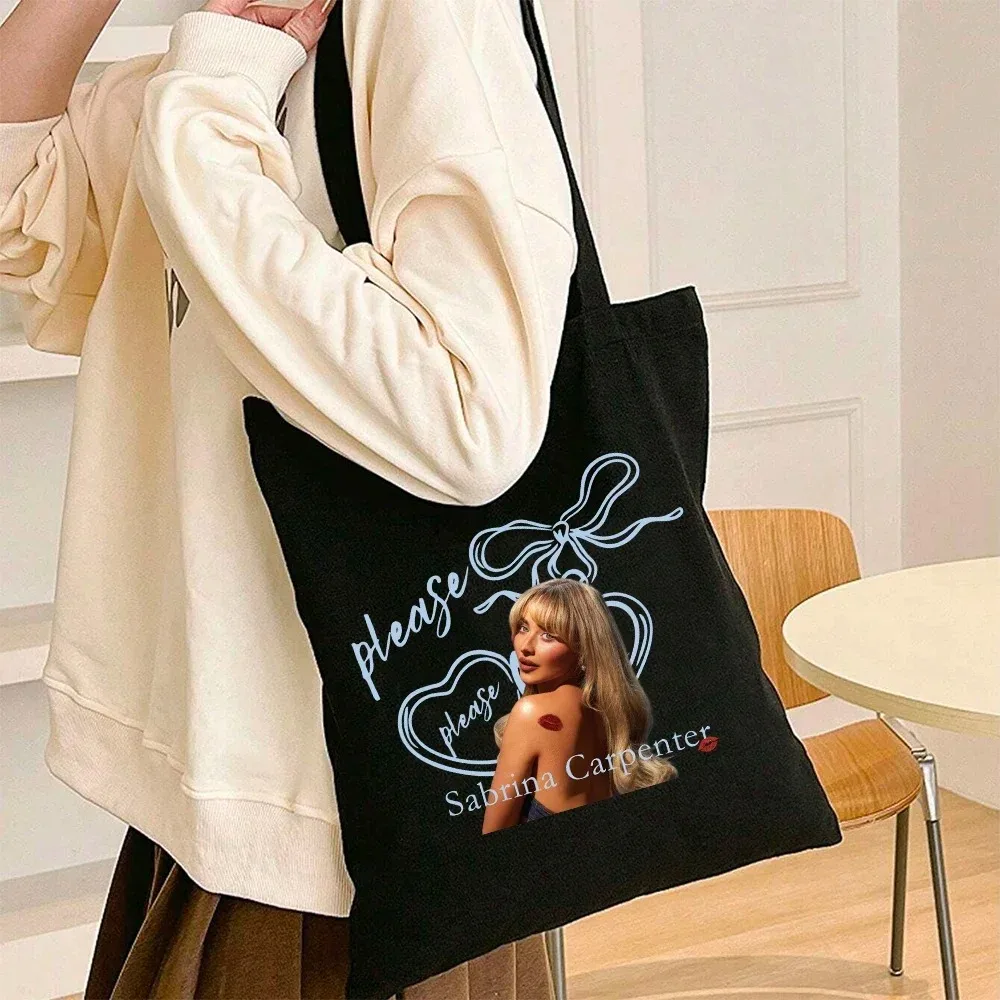 سابرينا نجار قماش حمل حقيبة المرأة Harajuku جماليات طباعة حقيبة كتف سابرينا جولة حمل حقيبة عادية موضة حمل حقيبة #1