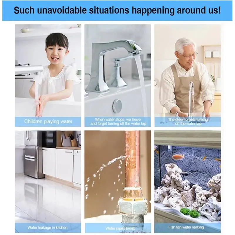 【FAST-SALE】Flood Alert 5M Wifi Water Leak Detector 90DB Dual Sensor Smart Life APP Remote Monitoring Overflow Security
