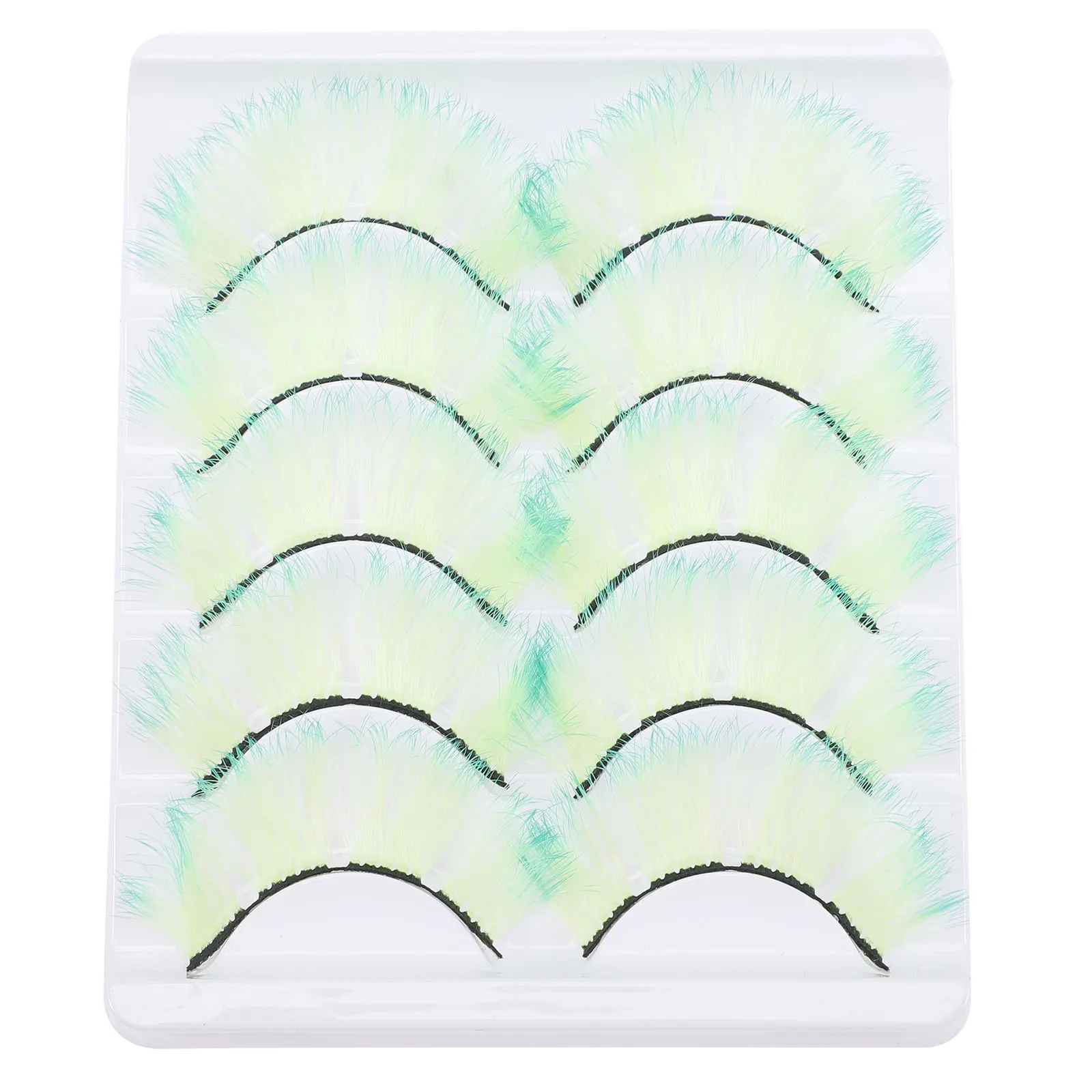 

5 Pairs Colored False Eyelashes Fake Extensions Polarized Natural Look Fluorescent Classic Easy Wear Match Eyelid Shape