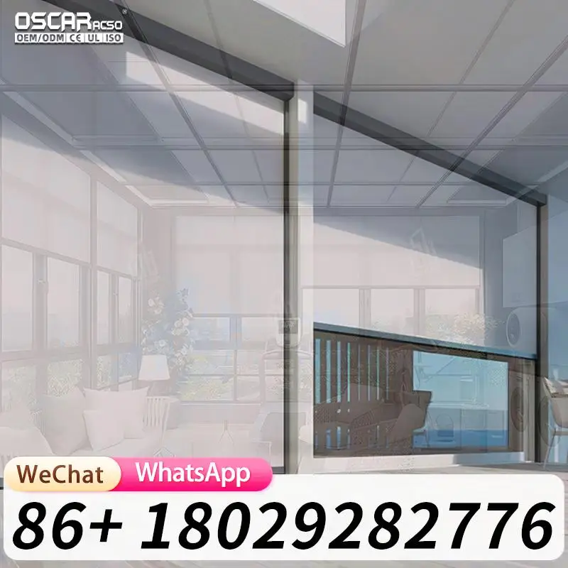 

Aluminium Garden Rooms 4 Season Slant Sunrooms Glass Houses for Backyard Patio Balcony Rolling Blind