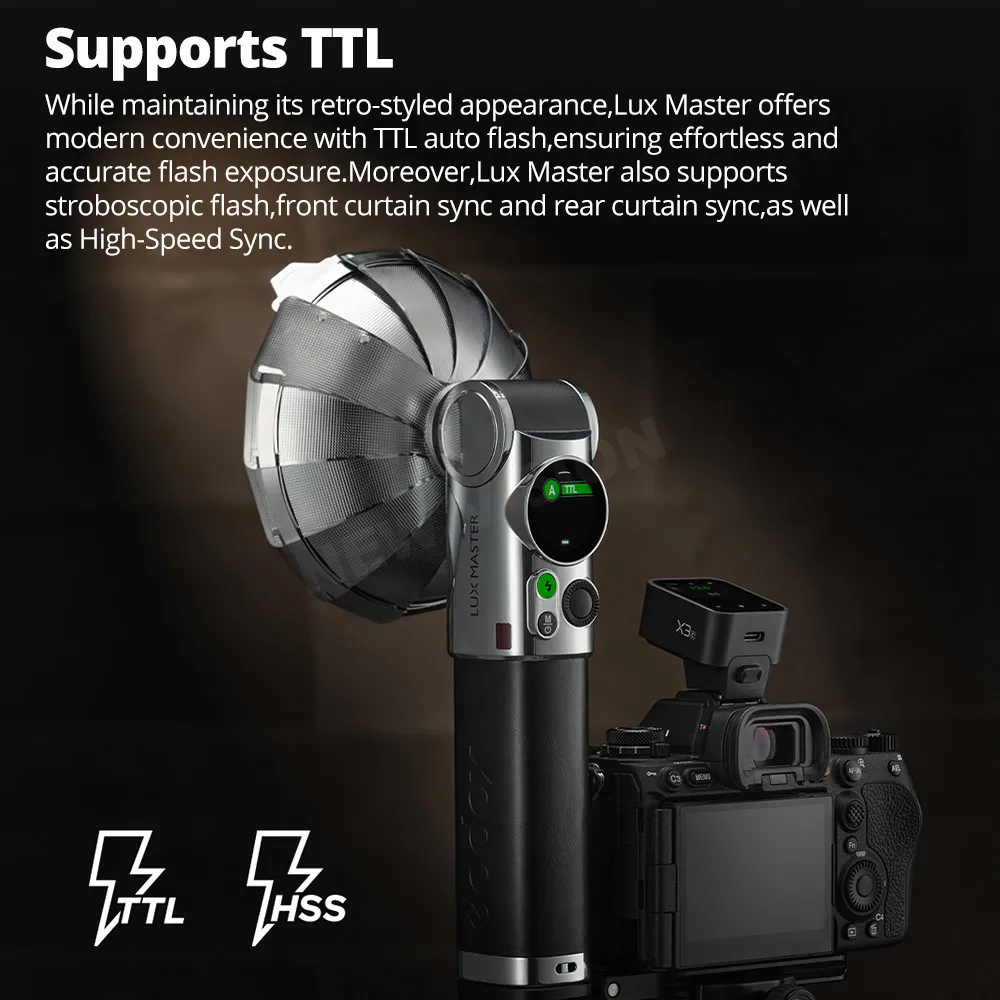 Godox Lux Master Retro Camera Flash Portable for Canon Sony Nikon Fuji Olympus Leica Pentax