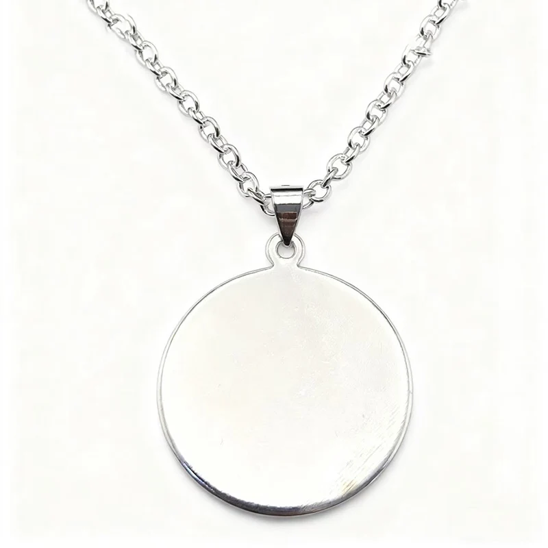 

S925 Sterling Silver Minimalist Versatile Smooth Disc Pendant Necklace Custom Engraved for Christmas Birthday Gift Women