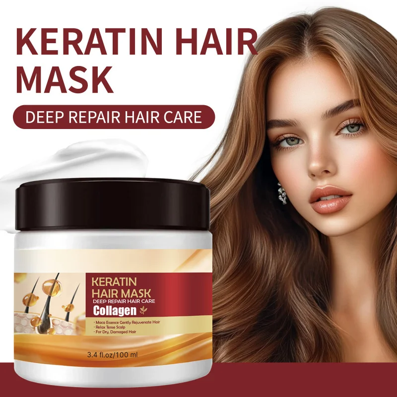 

Keratin Revitalizing Hair Mask Hydrating Moisturizing Nourishing Smooths Shiny Boosts Volume Repairs Hair