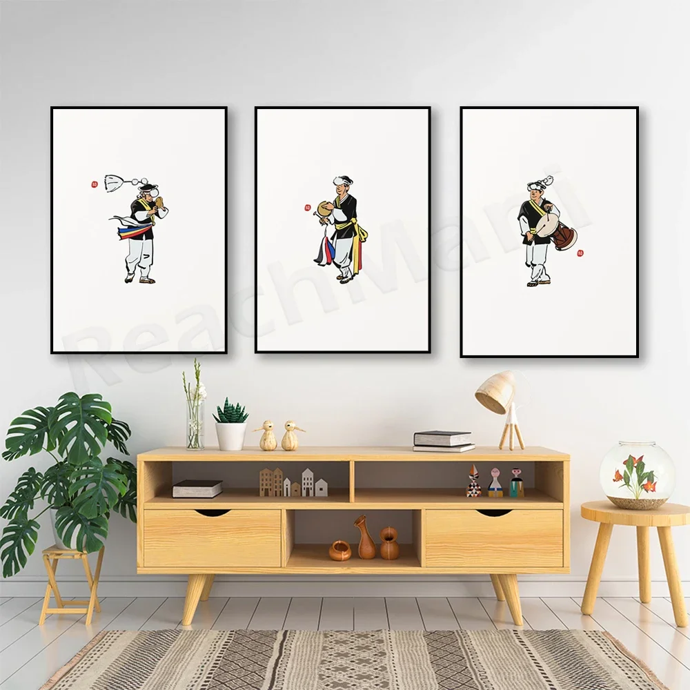 Korean Style Poster Canvas Painting Asian Korean Culture Art Wall Painting Living Room Bedroom Home Decor