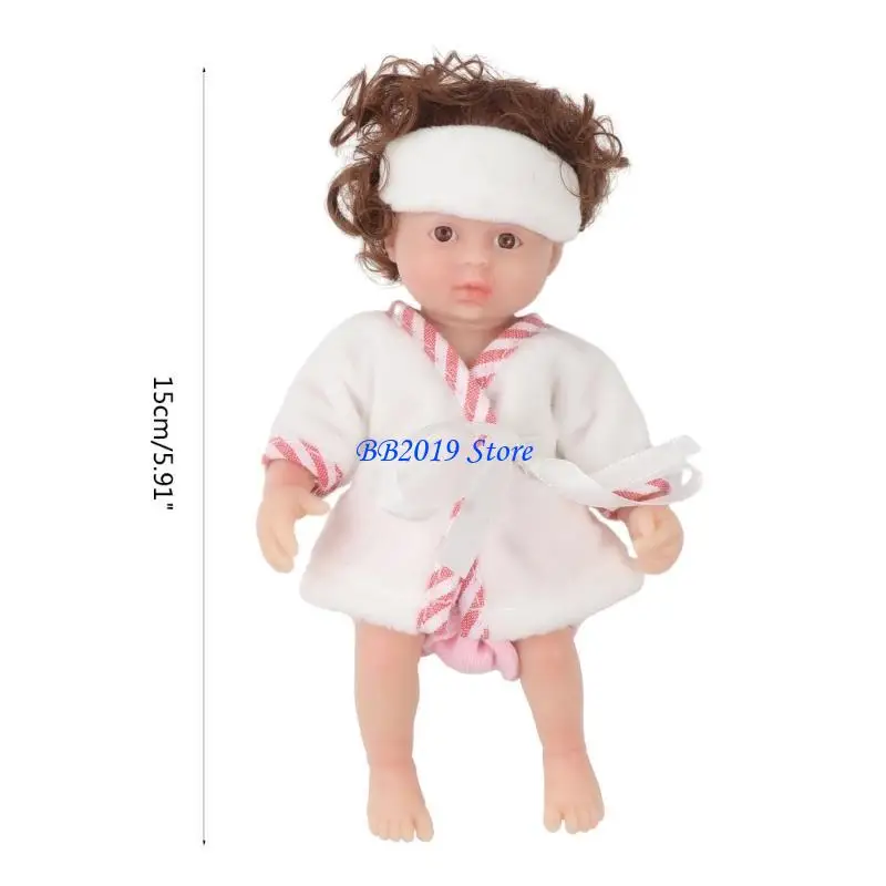 q0kb กันน้ำ Reborns เด็กหญิงแรกเกิดตุ๊กตา Mini Life Like Doll Kids Kids Parenting Game Toy