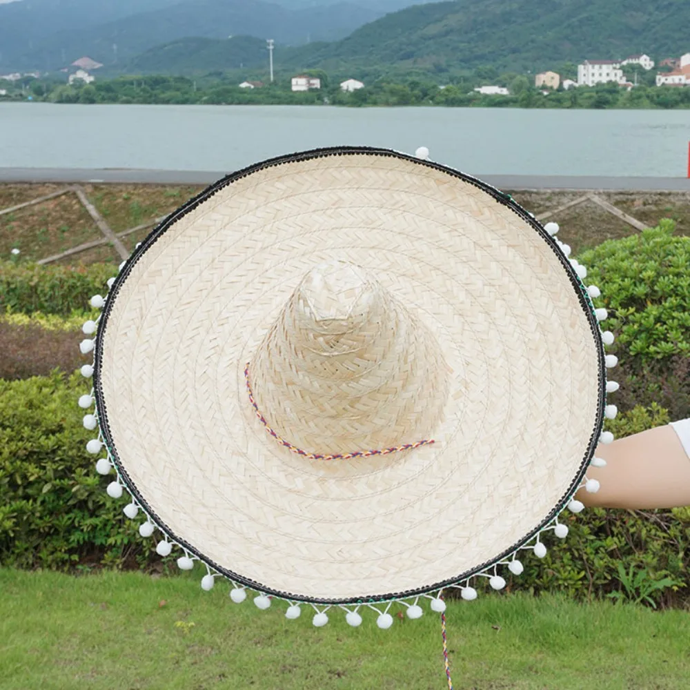 Summer Colorful Wide Brim Mexican Party Hat Sombrero Party Sun Hat Decor Halloween Straw Hats Men