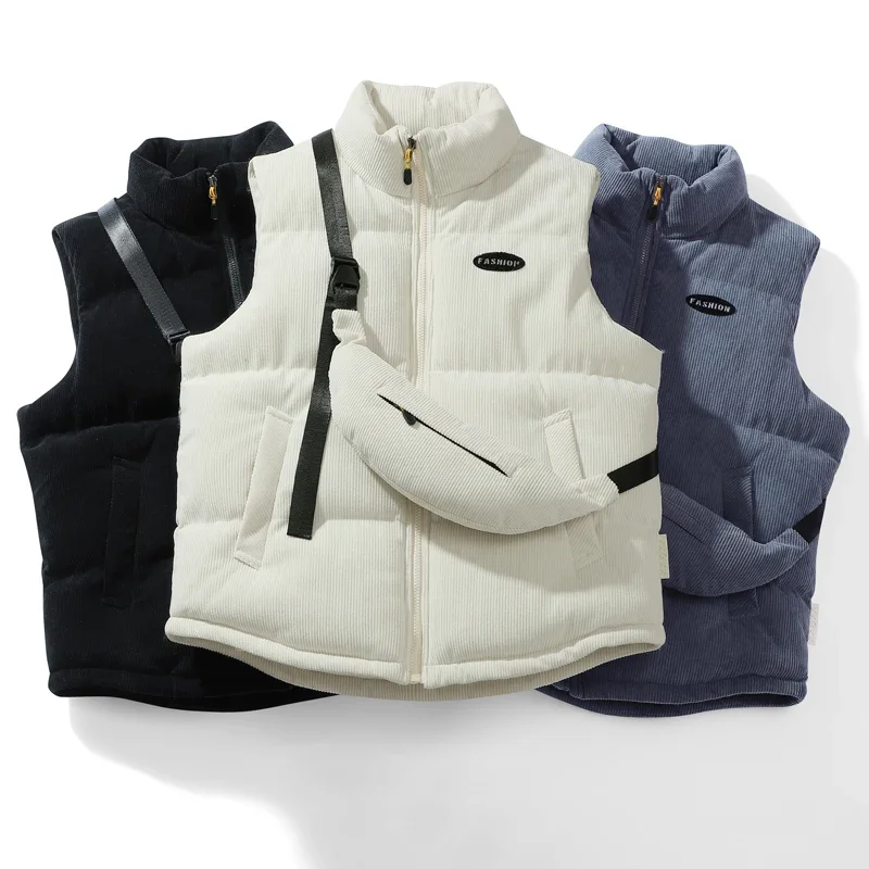 

Весенне-осенняя мужская куртка большого размера, теплая модная верхняя одежда без рукавов на молнии, пальто, мужской новый повседневный жилет, однотонный женский жилет, одежда