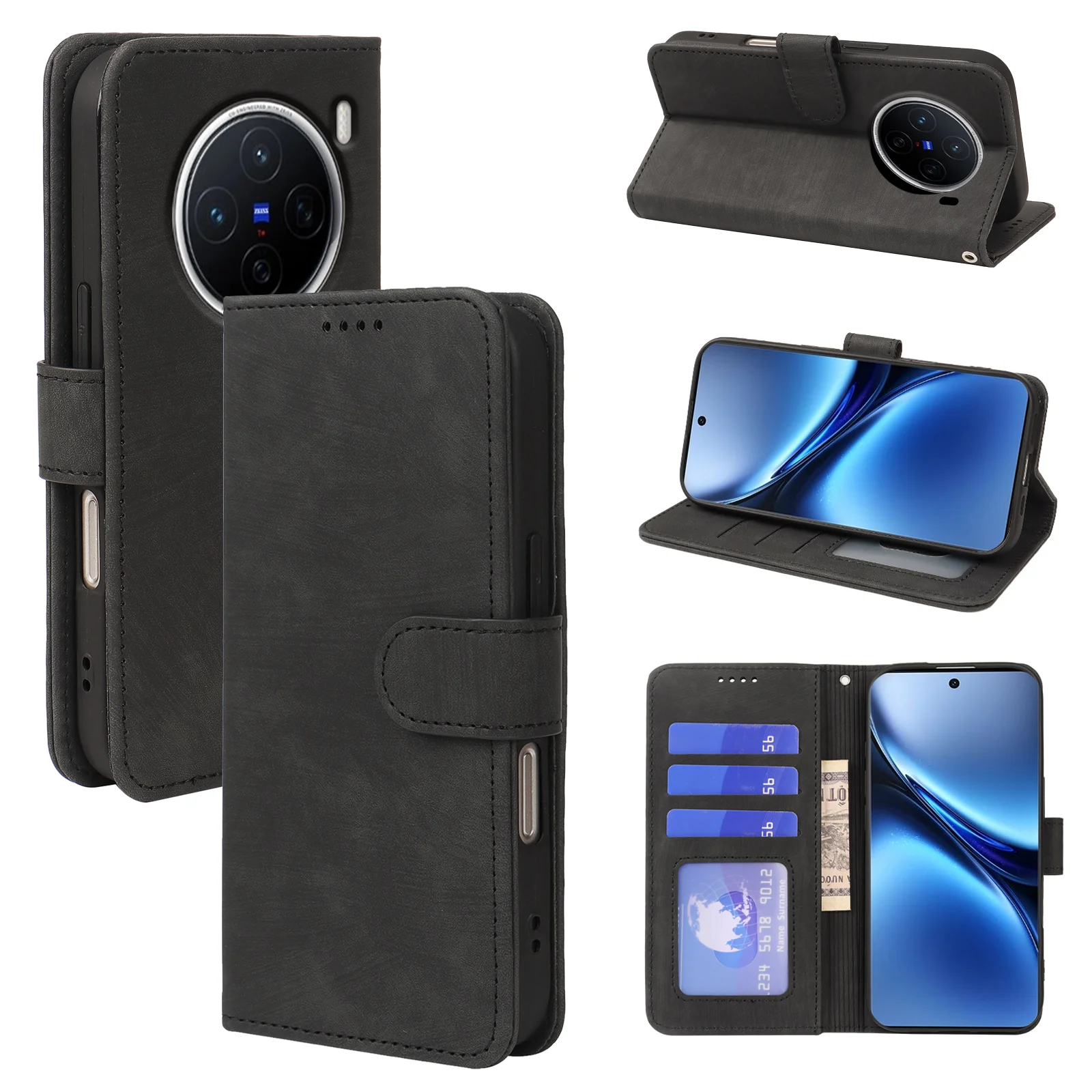 

Business Flip Leather Wallet Men Book Mobile Case for Vivo V40E 5G Y300 5G S20 Pro Magnetic Card Slot Holder Phone Cover