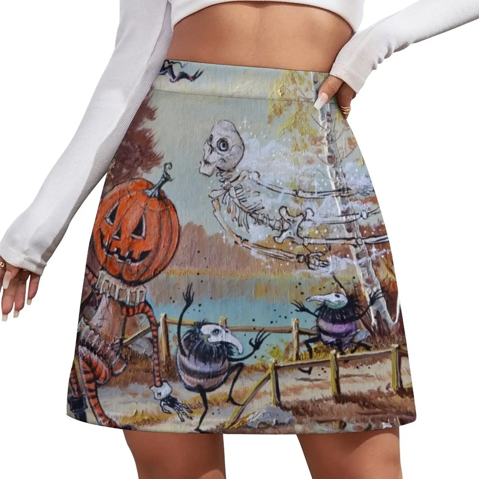

Hallowe'en Comes to Town Mini Skirt Skirt for girls summer clothes Mini Skirt