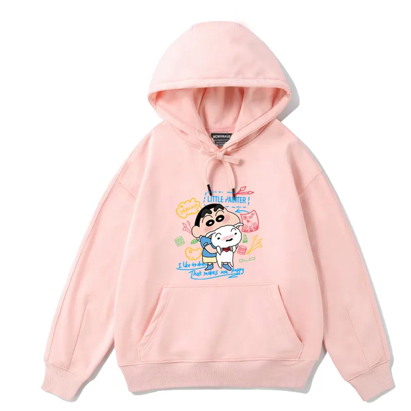 เสื้อสเวตเตอร์มีฮู้ดพิมพ์ลายการ์ตูน คอกลม สำหรับผู้หญิง สไตล์เกาหลี แฟชั่นฤดูใบไม้ร่วงและฤดูหนาว ดีไซน์ทันสมัย ทรงหลวม ใส่ได้ทั้งคู่รัก เสื้อฤดูหนาว สไตล์นักศึกษา