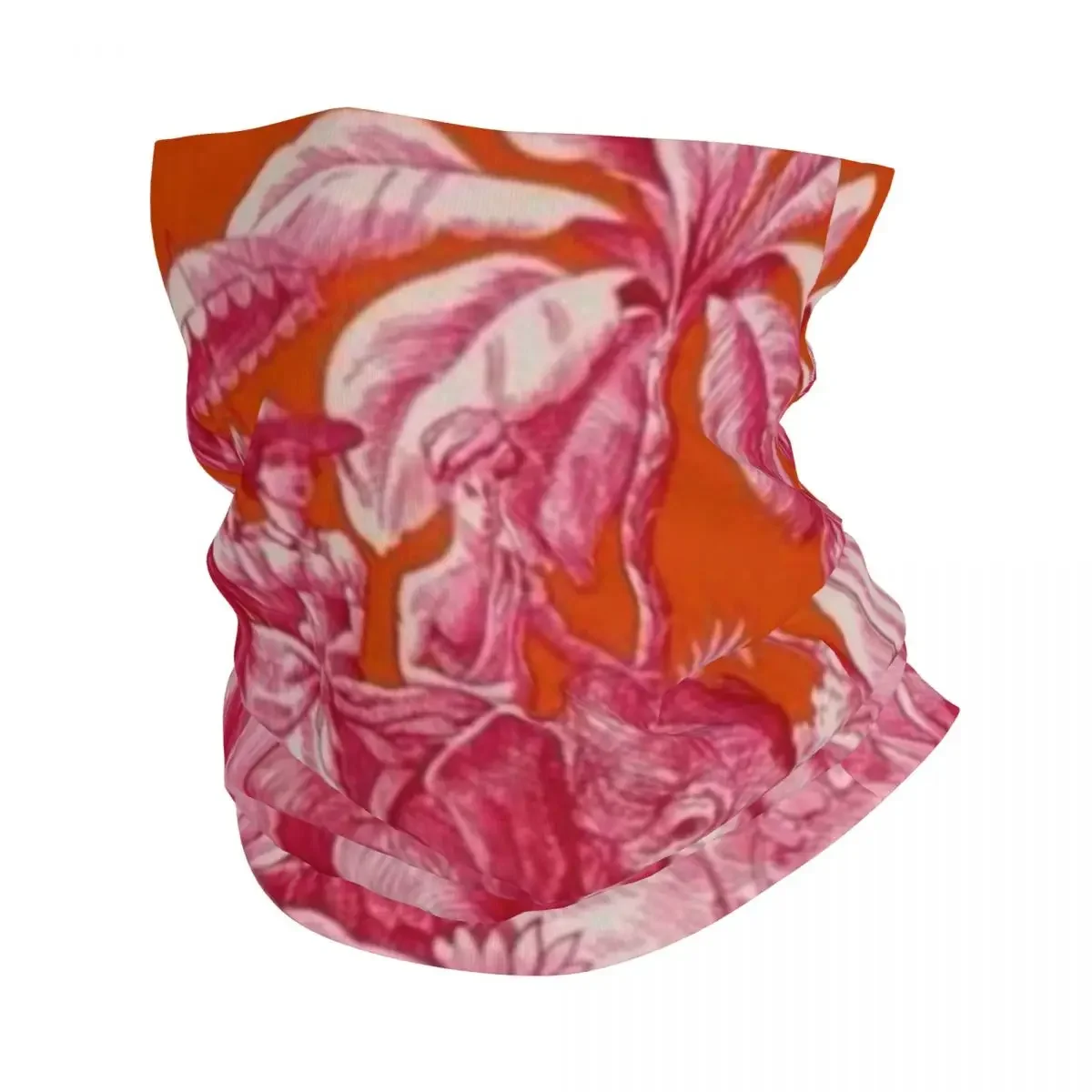 Toile De Jouy - Bandana rosa y naranja Polaina para el cuello Máscara estampada Bufanda Mascarilla multiusos Ciclismo para hombres Mujeres Adultos Lavable