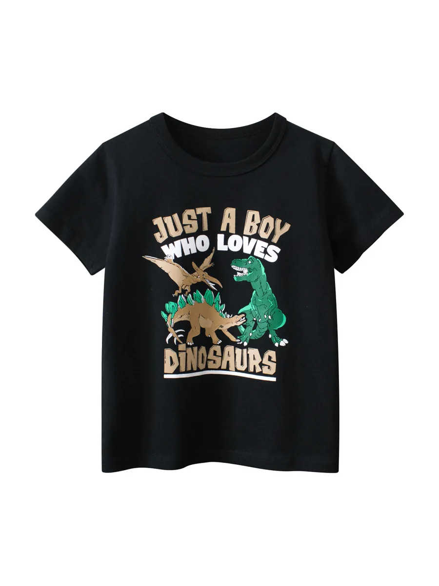 Summer New Children Clothing Cartoon T-shirt Animal Printing Dinosaur T Shirts for Boys Top Tees Short Sleeve Cotton Kid Clothes