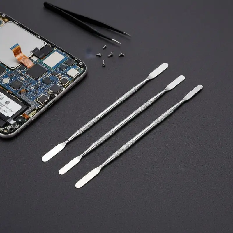 1/3Pcs Dual End Metal Pry Bar Spudger Set Anti Slip Repair Opening Tool For Phone Laptop Digital Product Disassembly Maintenance