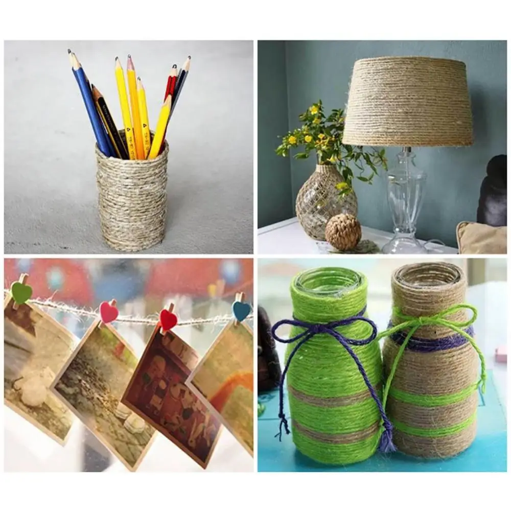 50m 2mm Twisted Natural Twine Burlap Hemp Rope Macrame Handmade Jute Cords Thin Hang Tag Strings Christmas DIY Supplies Decor
