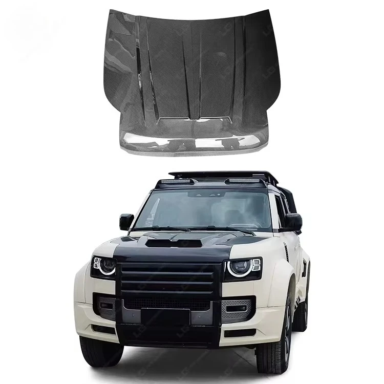 

Аксессуары для крышки двигателя автомобиля для обновления Defender до капота из углеродного волокна в стиле Z, автозапчасти