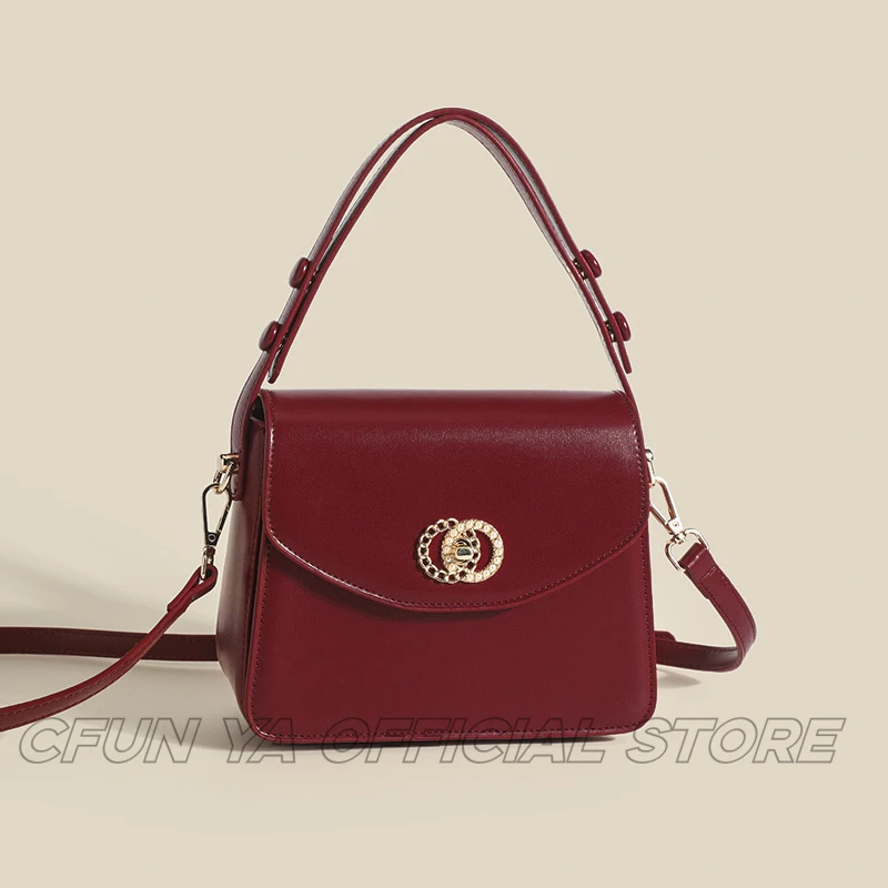 CFUN YA Fashion Wine Red borse per le donne Pu Leather borsa a tracolla a tracolla femminile Square Tote Messenger Pack Sac De Luxe Femm