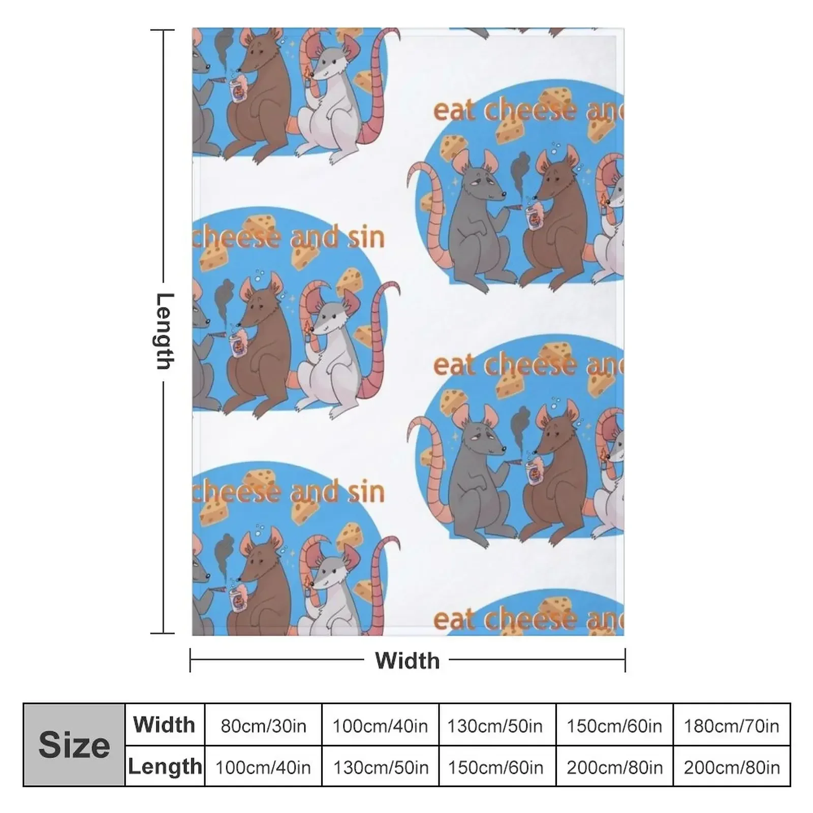 Eat cheese and sin Throw Blanket Stuffeds Extra Large Throw Decoratives Furrys Blankets
