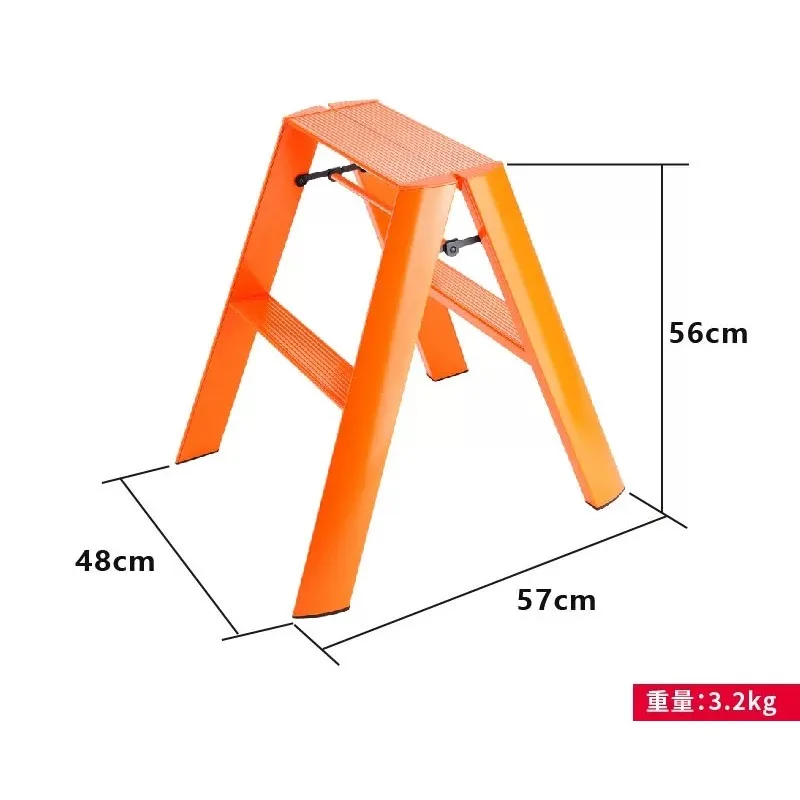 Multifunctional folding herringbone ladder, household telescopic aluminum alloy three-step ladder