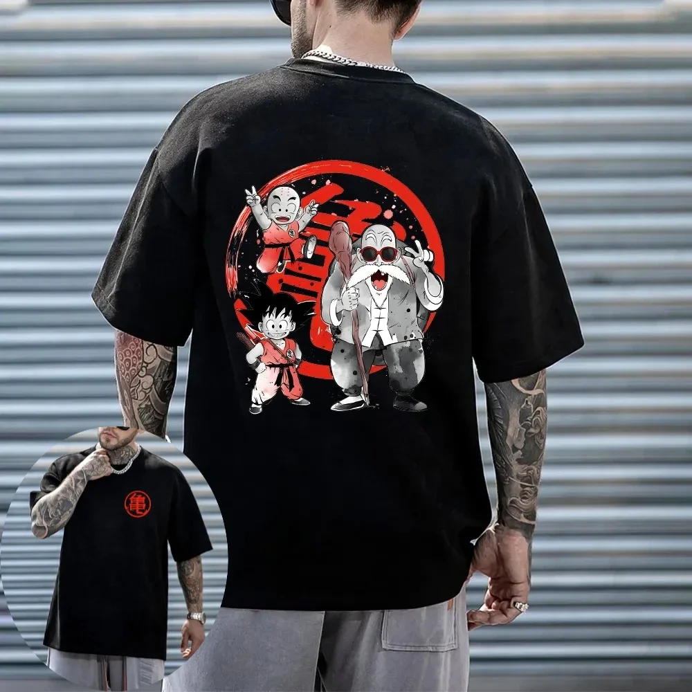 

2026 Dragon Ball Master Roshi Cotton T-shirt 2026 Men's Women's Summer Anime Tee Short Sleeves GYM Parent-Child Outfits for Boys