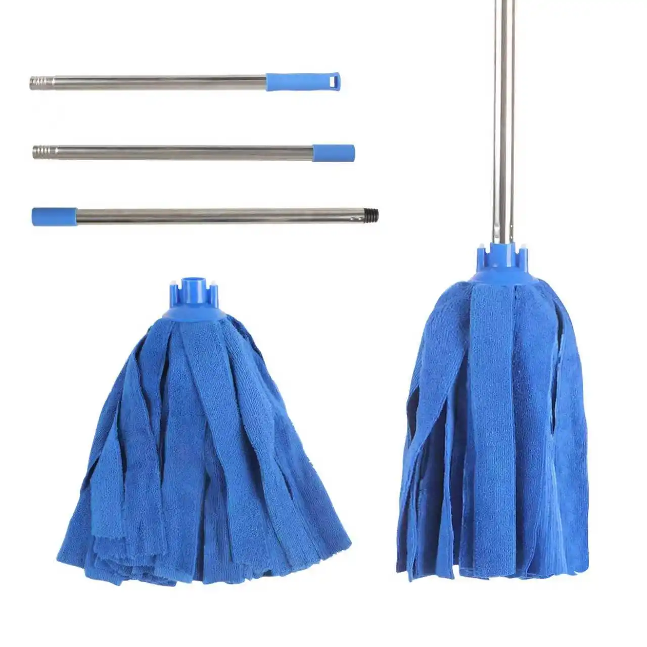 Cotton String Mop Head Replacement with Durable Vinyl Coated Headband, Loop End Mop Refill for Hotel Hospital Use
