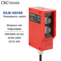 Distancia 6M Sensor fotoeléctrico de reflexión difusa de largo alcance E3JK-DS100 24V 220V AC/DC plataforma de lavado de coches Universal impermeable