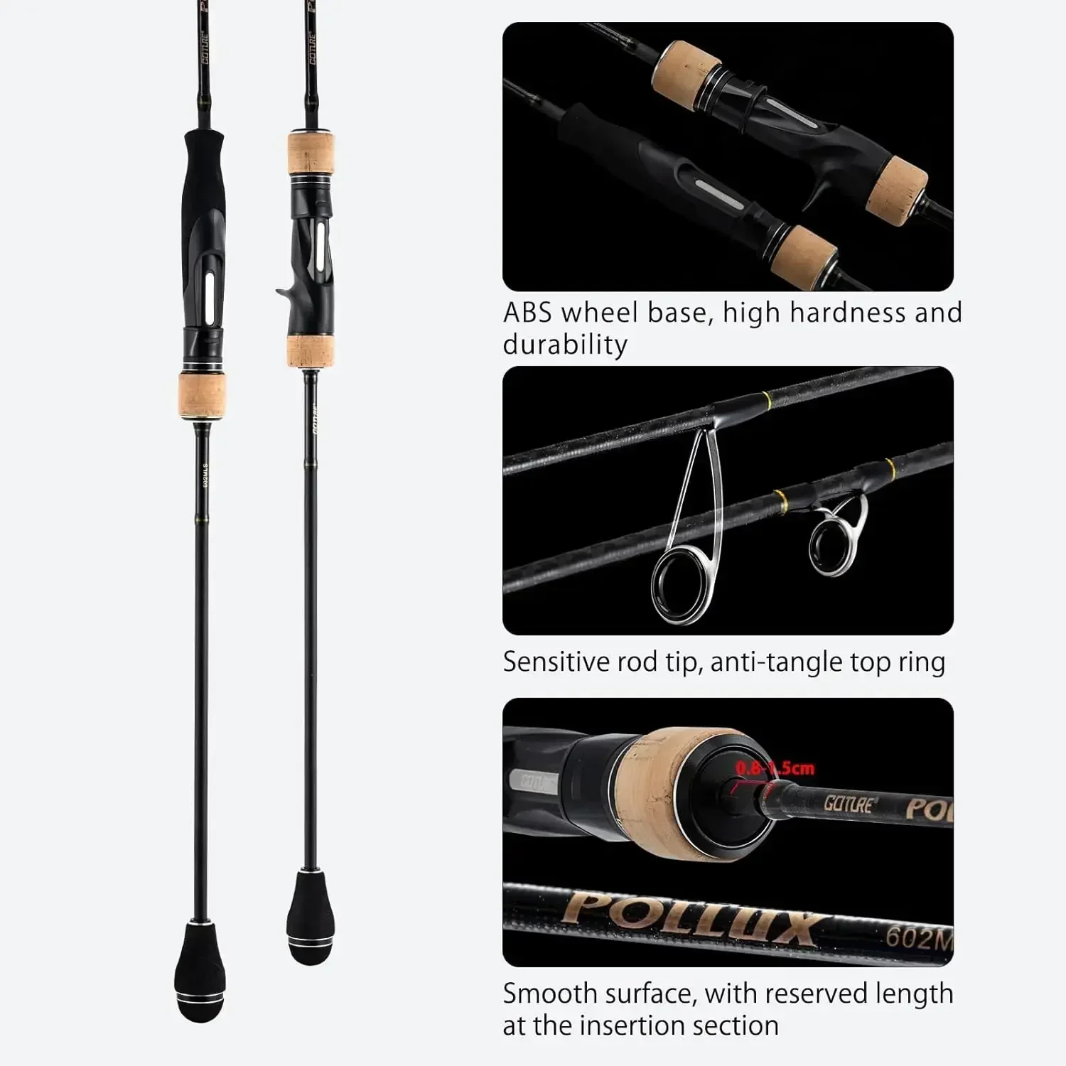 Goture Pollux Fuji Slow Jigging Fishing Rod Lure 1.83m/1.98m Max 260g Spinning Casting 30T Carbon Fiber Sea Pole M ML MH Power