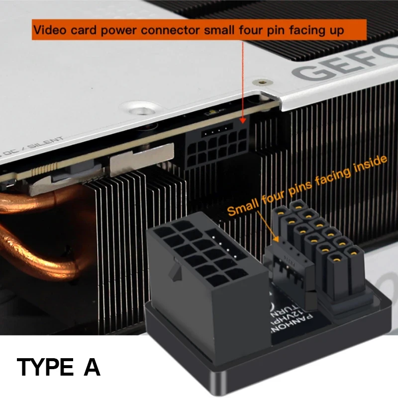 PCIe5.0 Graphics Card ATX3.0 Power Adapter 12VHPWR 12+4 16Pin 600W Power Supply Adapter Male To Female 180 Degree Turn Connector