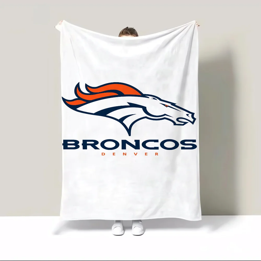 D-Den-ver-Broncos Bed Throw Blanket King Size Warm Blanket for Winter Knitted Plaid Interior for Home Blankets Characters Knee &