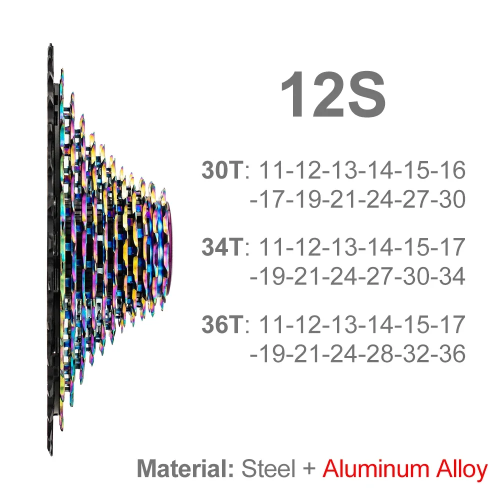 ZTTO ULT2 12 Speed 11-30T 34T 36T  Road Bike Cassette 11 steel with 1 AL Gravel Ultralight 12S Bicycle Freewheel 12V Sprocket