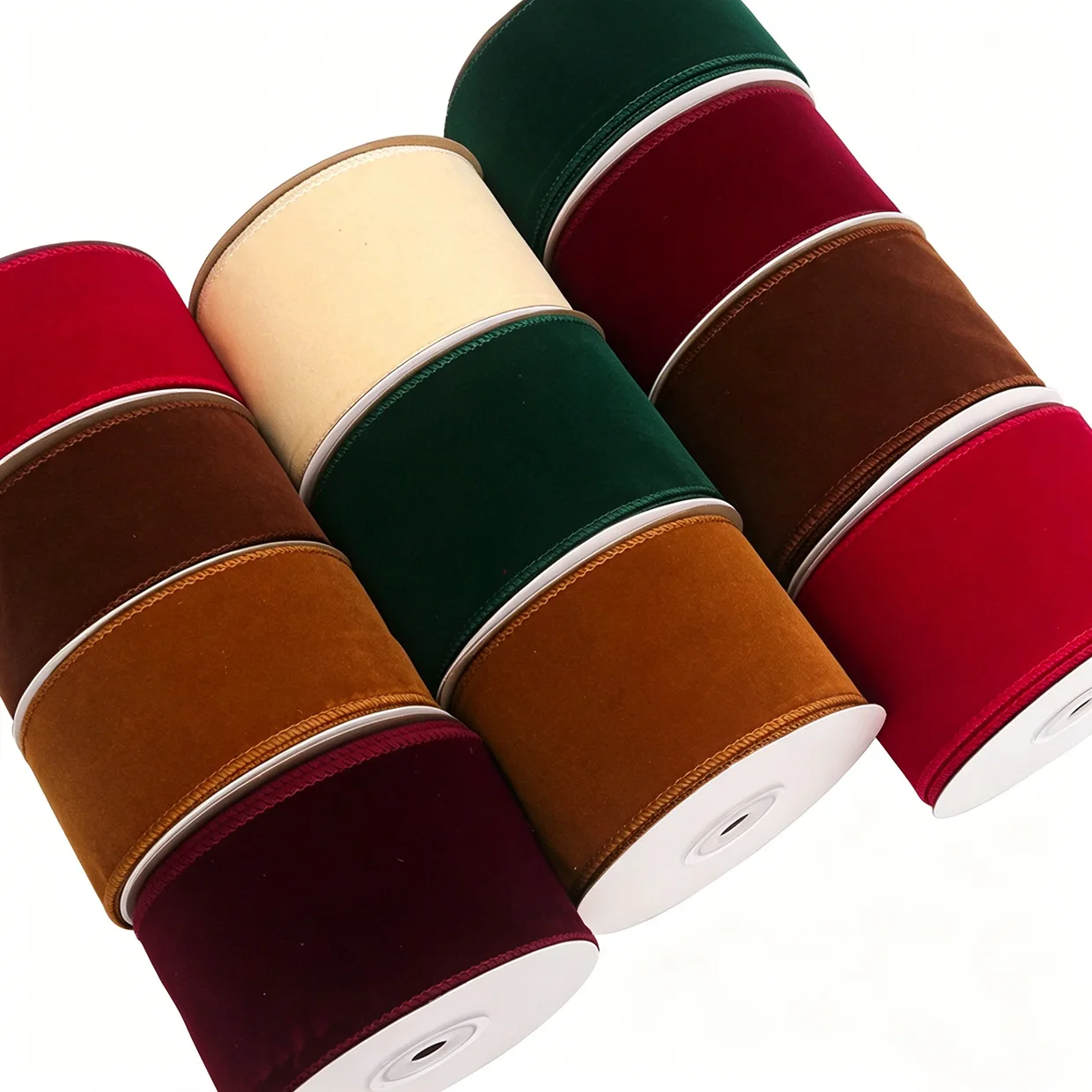 10 Yards Christmas Velvet Ribbon With Silk Edge DIY Bow Hairband Garment Accessories Headwear Decor Craft Supplies