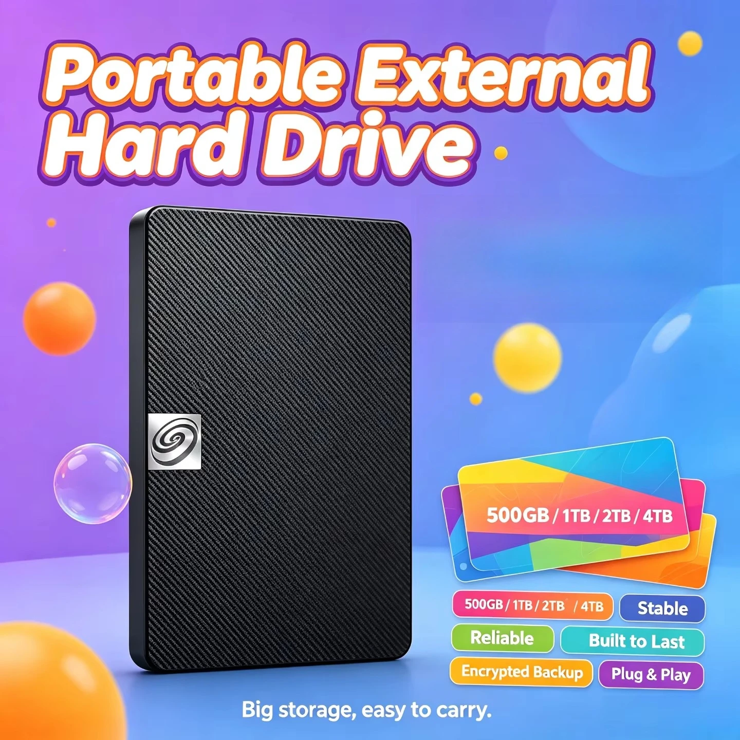 External SSD Original NVMe – Encrypted Portable Solid State Drive for PS5 Desktop Laptop Built to Last 500GB 1TB 2TB 4TB